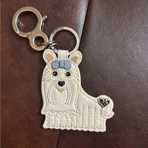 Brighton Cream and Gray Dog Bag Charm